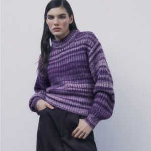 Zara purple striped sweater